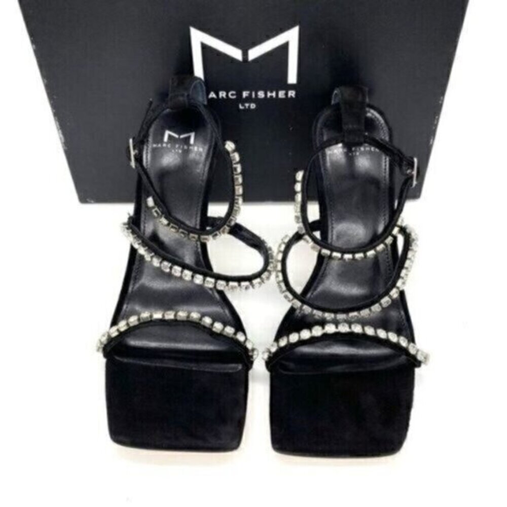 Marc Fisher Women's Dezzi Embellished Strappy High Heel Sandals 7.5 New